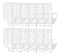 Lot de 12 séparateurs de réfrigérateur pour compartiments à encliquetage - Séparateurs de tiroirs réglables en plastique pour cuisine, salle de bain, bureau - Nettoyage facile - Vert et blanc - 10 x