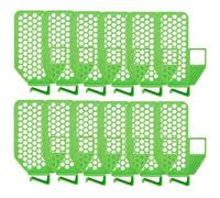 Lot de 12 séparateurs de réfrigérateur pour compartiments à encliquetage - Séparateurs de tiroirs réglables en plastique pour cuisine, salle de bain, bureau - Nettoyage facile - Vert et blanc - 10 x