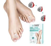 Lot de 12 Séparateurs d'orteils en Gel,Entretoises d'orteils en silicone,Correcteur d'orteils en silicone pour éviter les frottements,Redresseurs d'orteils pour callosités, qui se chevauchent