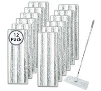 Lot de 12 serpillères en microfibre compatibles avec JOYMOOP, Libman, Oshang et la plupart des serpillères plates de 33 x 12,7 cm, tampons de nettoyage en microfibre réutilisables et lavables