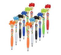 Lot de 12 serpillères multifonctions en forme de tête et stylo à bille compatible avec smartphone pour enfants