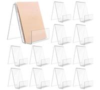 Lot de 12 serre-livres en acrylique transparent - Pour bureau, livres d'images, feuilles de musique (75 x 90 x 105 mm)