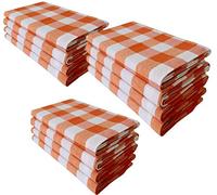 Lot de 12 serviettes de table à carreaux - 45,7 x 45,7 cm