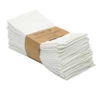 Lot de 12 serviettes de table en tissu 100 % coton de qualité supérieure pour usage quotidien avec coins en onglet - Serviettes de table ultra douces (45,7 x 45,7 cm) - Blanc The Home Talk