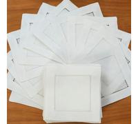 Lot de 12 Serviettes en Dentelle Blanches pour Cocktail, fête, Mariage, Linge de Table, Serviettes en Dentelle, Tissu en Coton, Serviette de Table