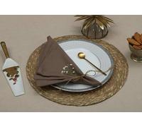 Lot de 12 serviettes en tissu 100 % coton de qualité supérieure pour usage quotidien - Décoration de table festive pour fêtes de Noël et salle à manger - Gris et beige - 46 x 46 cm The Home Talk