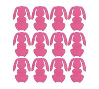 Lot de 12 sets de table non tissés avec fourchettes et couteaux colorés en forme de lapin pour fête de Pâques