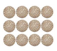 Lot de 12 sets de table ronds en papier tissé - Pour salle à manger, fête et mariage