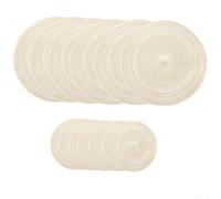 Lot de 12 sets de table ronds et dessous de verre pour table à manger, table de cuisine, sets de table de 30 cm et dessous de verre de 11 cm, matériau en mélange de coton, design antidérapant (beige)