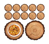 Lot de 12 sets de table vintage en grain de bois - Sets de table ronds rustiques - Pour bols, mariage, anniversaire, maison, dortoir, restaurant, table à manger, appartement et pizzeria