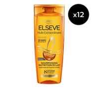 [Lot De 12] Shampooing Nutrition Eclat Huiles Rares De Marula Et Camélia Huile Extraordinaire Elsève 300ml