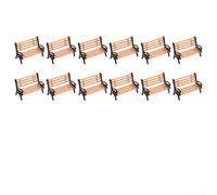 Lot de 12 sièges de train miniatures à l'échelle 1:50 pour décoration de chemin de fer, accessoires de diorama, figurines miniatures en plastique orange et noir
