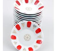 Lot de 12 soucoupes en verre à thé turques en mélamine, design authentique, 9,9 cm (rouge)
