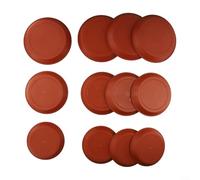 Lot de 12 soucoupes rondes en plastique pour pots de fleurs 14 cm, 17 cm, 19 cm, pour protéger les surfaces de l'humidité et des déversements de sol (rouge)