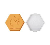 Lot de 12 sous-verres en silicone pour béton - Motif signe du zodiaque - Pour thé, ciment - Outil de décoration de bureau (SH0901-5)