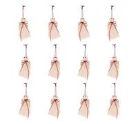Lot de 12 spectres à suspendre pour Halloween - Figurines de fantômes fabriquées en tissu avec cordes en fibre naturelle - Pour intérieur et extérieur