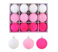 Lot de 12 sphères de Noël feutrées douces pour décoration d'arbre et de chambre, couleur vive