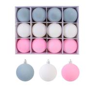 Lot de 12 sphères de Noël feutrées douces pour décoration d'arbre et de chambre, couleur vive