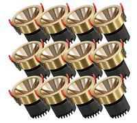 Lot de 12 Spots LED encastrables en Laiton, déflecteur encastré, Angle réglable, Spot Tout cuivre, Installation Simple, Taille de découpe : 75 mm, 10 W - 3 000 K