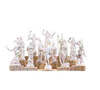 Lot de 12 statues olympiennes dieux du Mont Olympe Panthéon en albâtre 17 cm