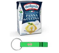 Lot de 12 Sterilgarda Panna da Cucina, crème de cuisine italienne, emballage Tetrapak 200 ml + porte-clés Beni Culinari gratuit