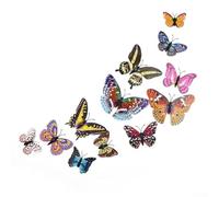 Lot de 12 stickers muraux 3D papillons lumineux double couche pour décoration de la maison et effet phosphorescent