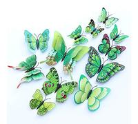 Lot de 12 stickers muraux amovibles en 3D en forme de papillon pour bricolage, chambre de bébé, bureau, fête et décoration d'anniversaire.