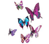 Lot de 12 stickers muraux décoratifs stéréo 3D papillon Design Stickers muraux DIY Décoration pour la maison et le bureau Confortable et pratique Mode