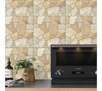 Lot de 12 stickers muraux et carreaux amovibles en PVC imperméables avec motifs géométriques pour une décoration murale et carrelage facile (A)