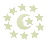 Lot de 12 stickers muraux fluorescents amovibles en forme d'étoiles et de lune phosphorescents pour décoration de la maison, de plafond, de chambre d'enfant, de salon