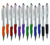 Lot de 12 stylets capacitifs avec pointe en caoutchouc pour votre téléphone Samsung Galaxy et la plupart des appareils à écran tactile Couleurs assorties Argenté