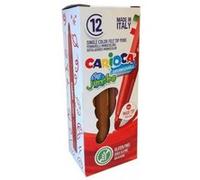 LOT de 12 Stylo marqueur Carioca Jumbo - Corps maxi octogonal - Encre super lavable - Pointe maxi 6 mm verrouillée avec capuchon ventilé - Couleur marron G