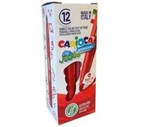LOT de 12 Stylo marqueur Carioca Jumbo - Corps Maxi Octogonal - Encre Super Lavable - Pointe Verrouillée Maxi 6mm - Capuchon Ventilé - Couleur Rouge G
