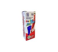 LOT de 12 Stylo marqueur Carioca Jumbo - Corps Maxi Octogonal - Encre Super Lavable - Pointe Verrouillée Maxi 6mm - Capuchon Ventilé - Couleur Bleu
