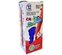 LOT de 12 Stylo marqueur Carioca Jumbo - Corps Maxi Octogonal - Encre Super Lavable - Pointe Verrouillée Maxi 6mm - Capuchon Ventilé - Couleur Bleu G