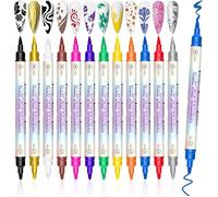 Lot De 12 Stylo Vernis À Ongles, 2026 Nouveaux Nail Art Marker Pour Ongle Graffiti, Dotting, Dessin, Peinture, Pointe, Liner[VV1532]