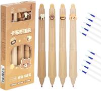 Lot De 12 Stylos À Bille Effaçables Avec Gomme, Rétractables, À Séchage Rapide, Stylos À Bille Effaçables De 0,5 Mm Avec 6 Mines De Rechange, Pour Fournitures De Bureau