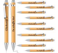 Lot De 12 Stylos À Bille En Bambou - Cadeau D'adieu - Pour Étudiant - Vous Créez Le Stylo Porte - Bonheur - Petits Cadeaux Inspirants Pour Un Départ Ou Un Départ Pour La Classe Scolaire.