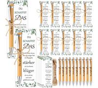 Lot De 12 Stylos À Bille En Bambou - Cadeau D'adieu - Pour Étudiant - Vous Créez Le Stylo Porte - Bonheur - Petits Cadeaux Inspirants Pour Un Départ Ou Un Départ Pour La Classe Scolaire.