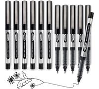 Lot De 12 Stylos À Bille Encre Noirs Lisses Et Précis De 0,5 Mm Pour L'écriture, Le Dessin Et Les ?uvres D'art À Séchage Rapide Pour L'école, La Maison Et Le Bureau Noir