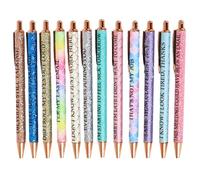 Lot de 12 stylos à encre gel drôles - Stylo signature portable à séchage rapide, fournitures de papeterie, outils d'écriture pour la maison et l'école