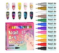 Lot de 12 stylos à ongles à séchage rapide avec vernis gel - Pour bricolage, journal, manucure, salon
