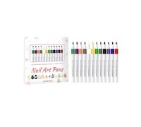 Lot de 12 stylos à ongles à séchage rapide, pointe fine, pas de traces, pas besoin de durcissement à la lumière pour ongles à séchage rapide