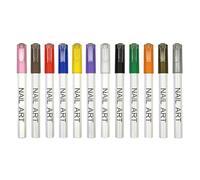 Lot de 12 stylos à pointe colorée pour nail art, dessin et peinture pour une longue durée de vie