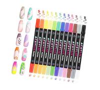 Lot de 12 stylos à pointe extra fine de 0,5 mm, 24 couleurs imperméables pour la conception des ongles, marqueurs de peinture, marqueurs imperméables