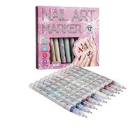 Lot de 12 stylos de dessin à ongles à pointe fine à haute teneur en pigments pour amateurs, femmes, mères, petites amies, professionnels, débutants, salon à domicile, usage quotidien, outils de