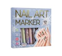 Lot de 12 stylos de dessin à ongles - Pointe fine à haute pigmentation - Avec une utilisation de précision - Marqueurs à encre lisse - Accessoire de beauté - Outil d'art pour les amateurs, les femmes