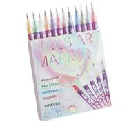 Lot de 12 stylos de en gel - Marqueurs pigmentés vivants - Kit de dessin de vernis à ongles multifonction - Outils de bricolage avec pointe stable - Peinture détaillée pour ongles et designs