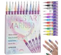 Lot de 12 stylos de nail art, marqueurs pour ongles en gel, peinture acrylique à séchage rapide, 3D, outils de manucure pour la maison et le salon