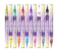 Lot de 12 stylos de peinture à ongles imperméables à séchage rapide | Stylo pour nail art pour voyage, école professionnelle et idées cadeaux (petite amie, épouse, sœur)